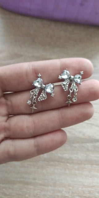 Oorbel Zilver – Strik Zirkonia