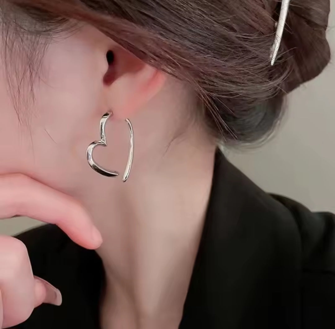 Oorbel Zilver– Hart illusie