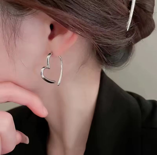 Oorbel Zilver– Hart illusie